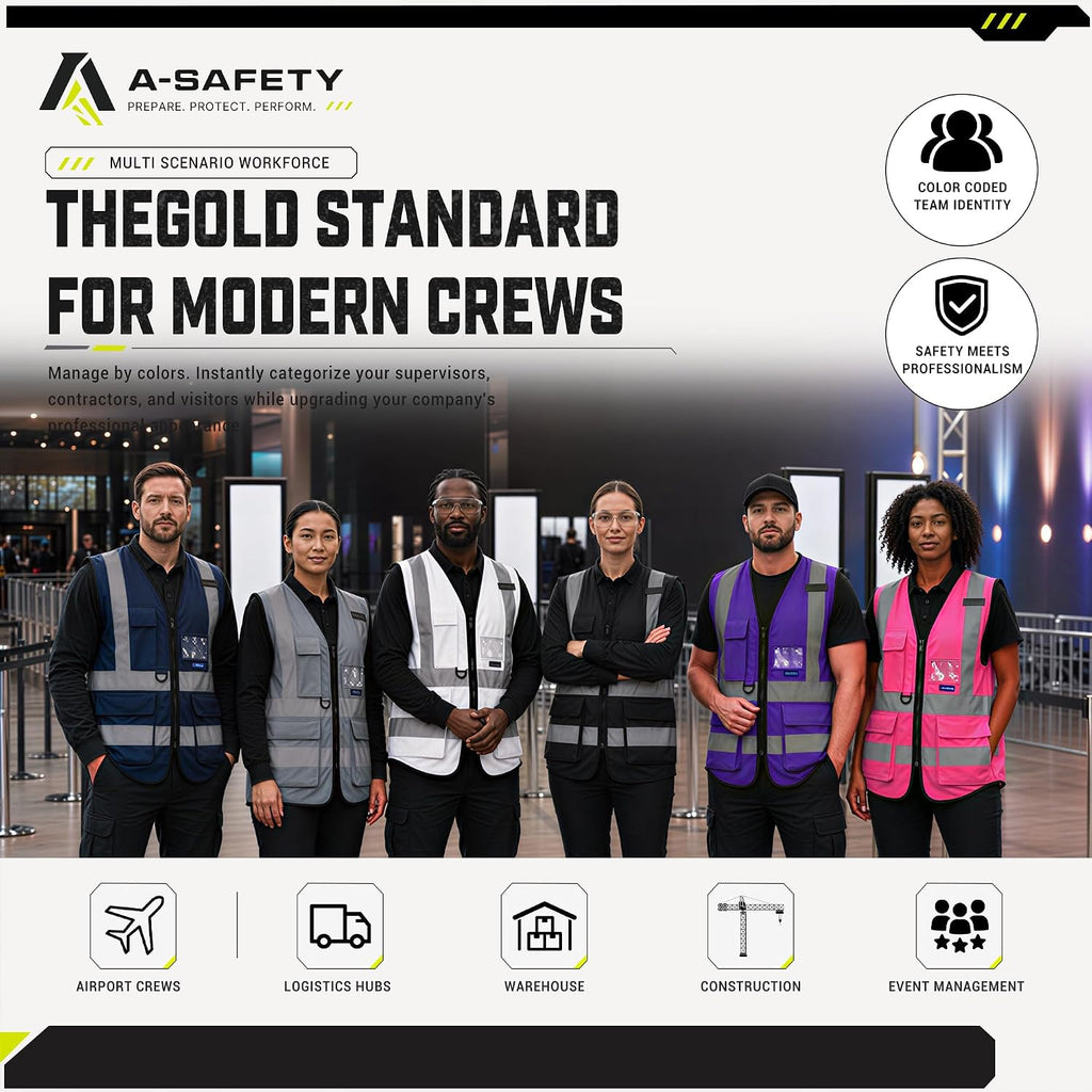 A-SAFETY High Visibility Reflective Safety Vest Customize Logo (XS-8XL)