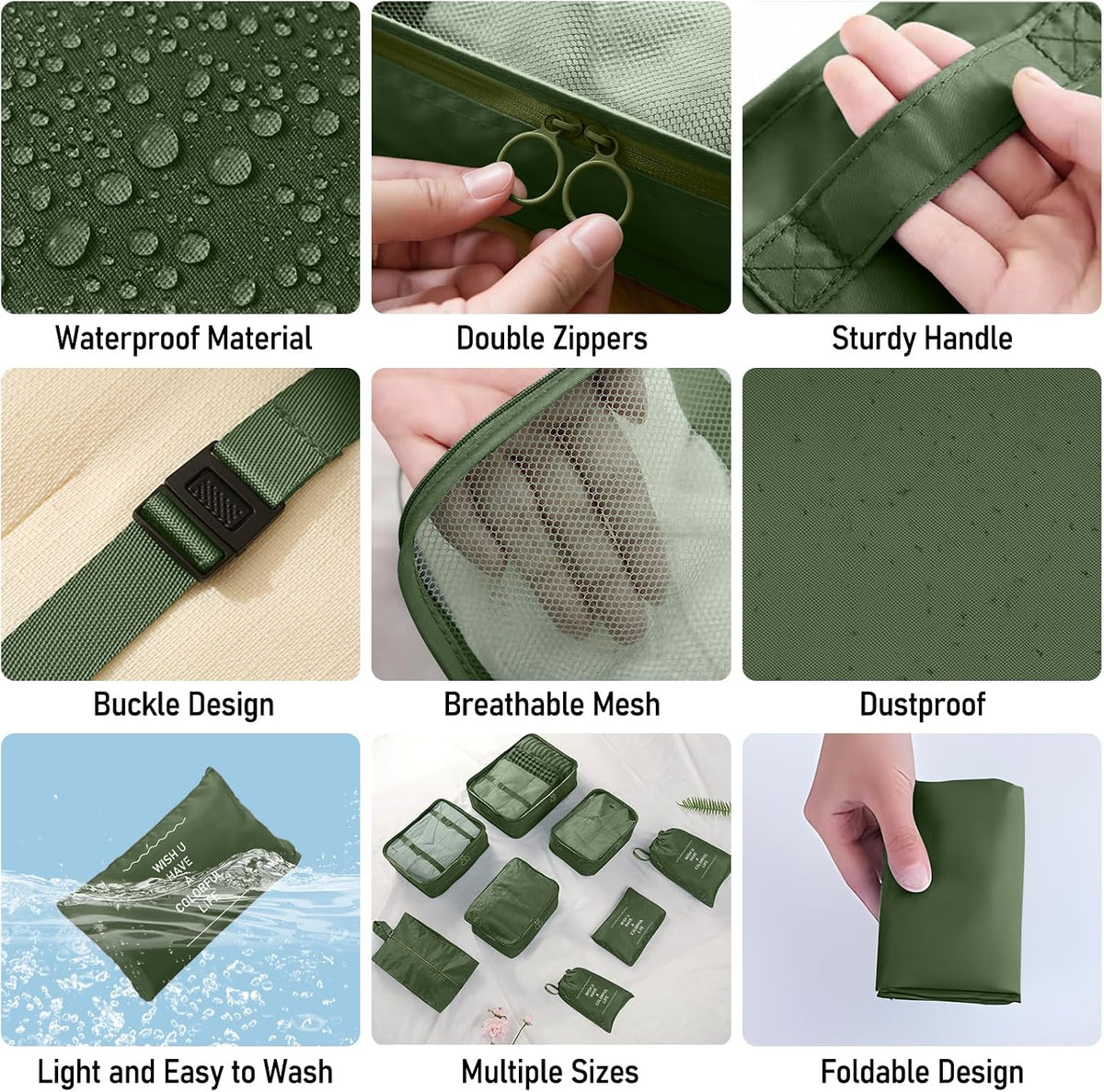 Packing Cubes for Travel 8 Set Luggage Organizer Bags