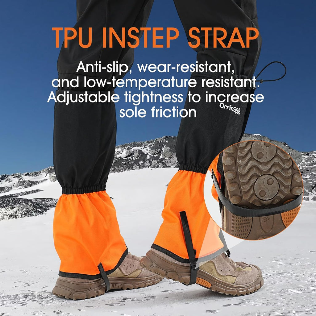 Waterproof Hiking Gaiters, Outdoor Snow Boot Gaiters