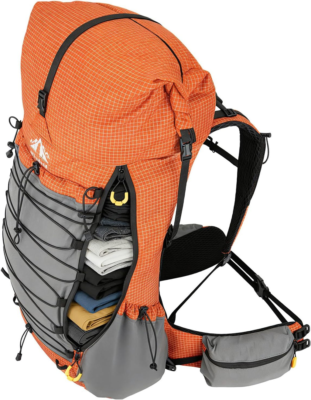 Night Cat Internal-frame Hiking Backpcack: 50L / 60L / 70L Roll Top Lightweight Travel Backpack with Rain Cover for Men Women Hiking Camping Backcpacking Orange Red