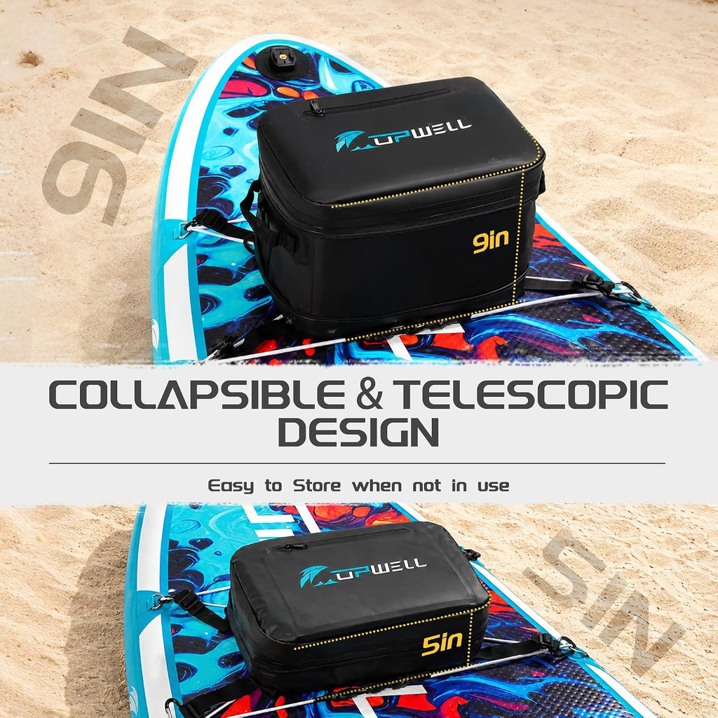 UPWELL Paddle Board Accessories, Waterproof SUP Cooler Bag with TPU Zipper, PVC Dry Bag, 30 Cans Surf Kayak Cooler Bag for Paddle Board, Kayak