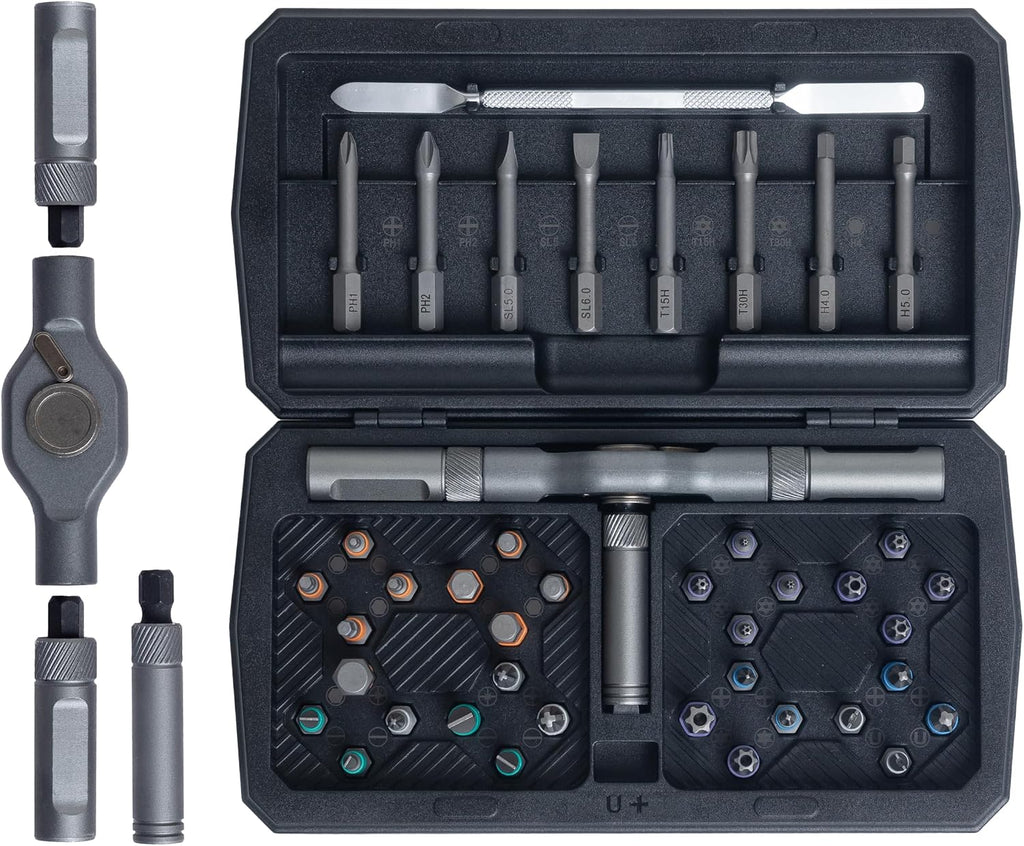 ANVANNA 42 in 1 Magnetic Screwdriver, Screwdriver Set, Multi Bit Ratcheting Screwdriver Set with Storage Case Repair Tool Kit for Computer, Eyeglass, Bicycles, Watch, Ring Doorbell, Furniture and DIY