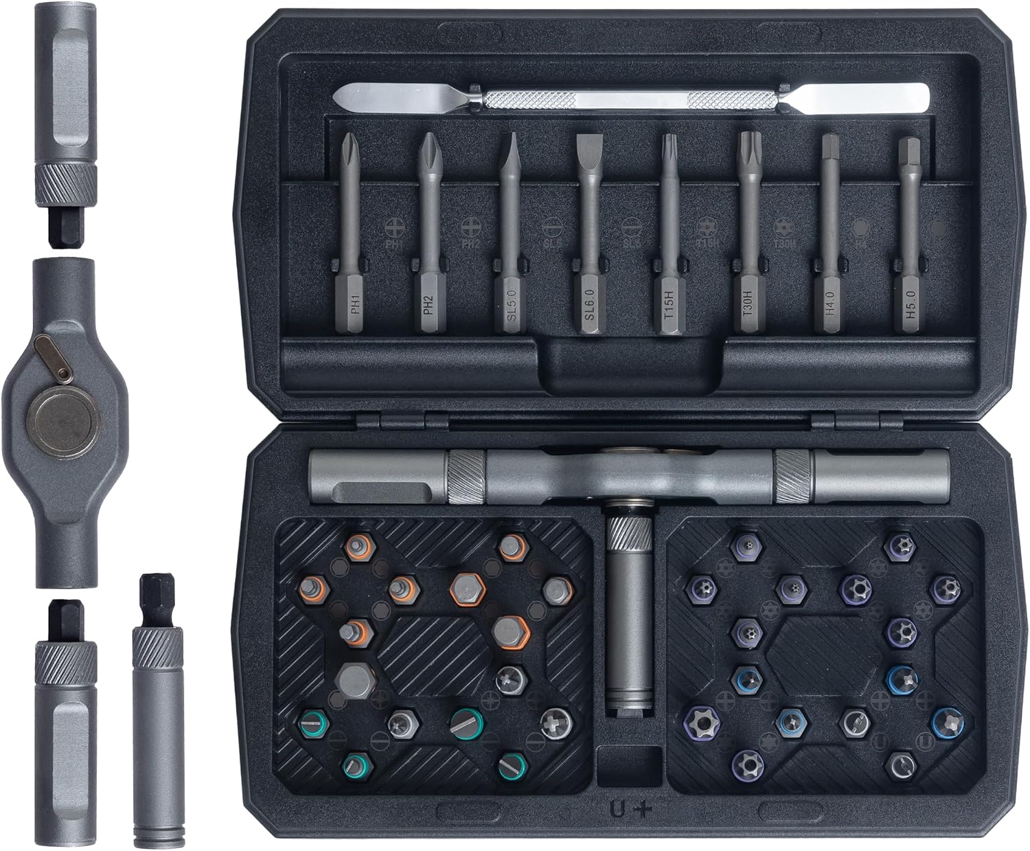 ANVANNA 42 in 1 Magnetic Screwdriver, Screwdriver Set, Multi Bit Ratcheting Screwdriver Set with Storage Case Repair Tool Kit for Computer, Eyeglass, Bicycles, Watch, Ring Doorbell, Furniture and DIY