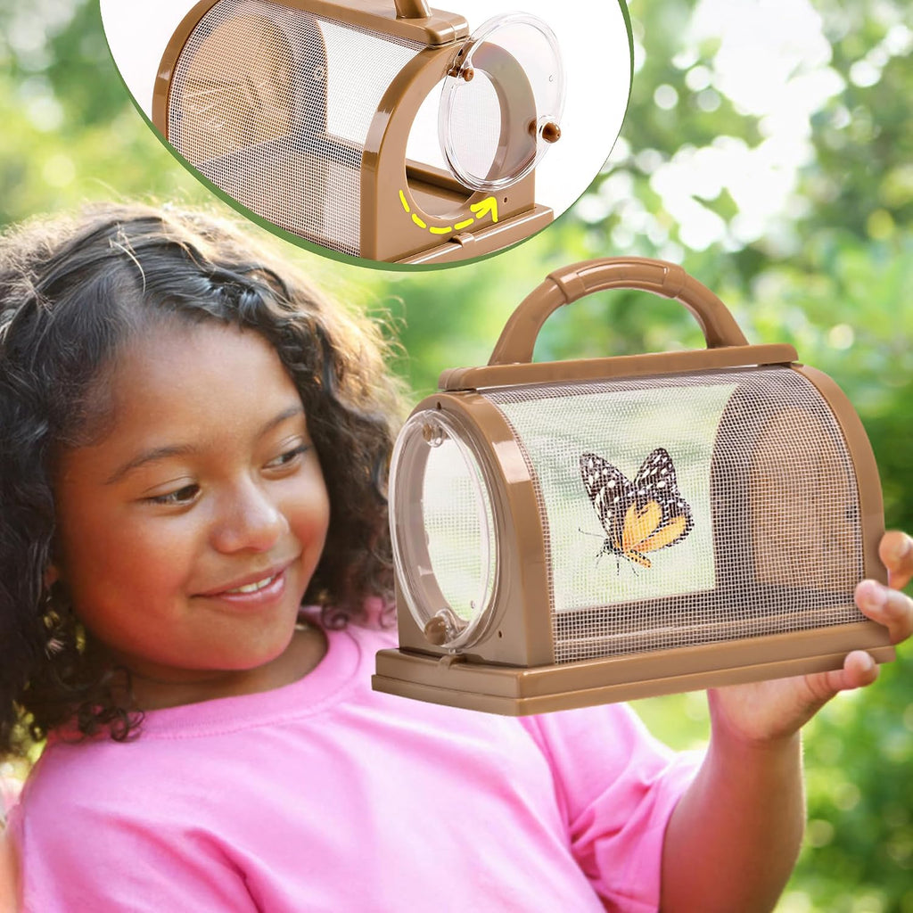 ROBOTIME Explorer Kit & Bug Catcher Kit for Kids, 12PCS Bug Catching Kit, Outdoor Bug Collection with Kids Binoculars, Butterfly Net, Insect Box, Magnifying Glass and Compass Watch for Toddlers 3-12