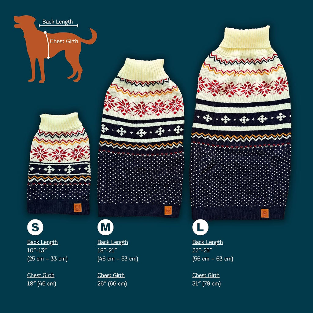 Cozy Acrylic Dog Sweater for Outdoor Adventures—Breathable & Insulating Knit—Classic Fit—Backpacking Gear for Dogs—Dog Hiking Gear—Dog Camping Gear (Medium, Nordic)