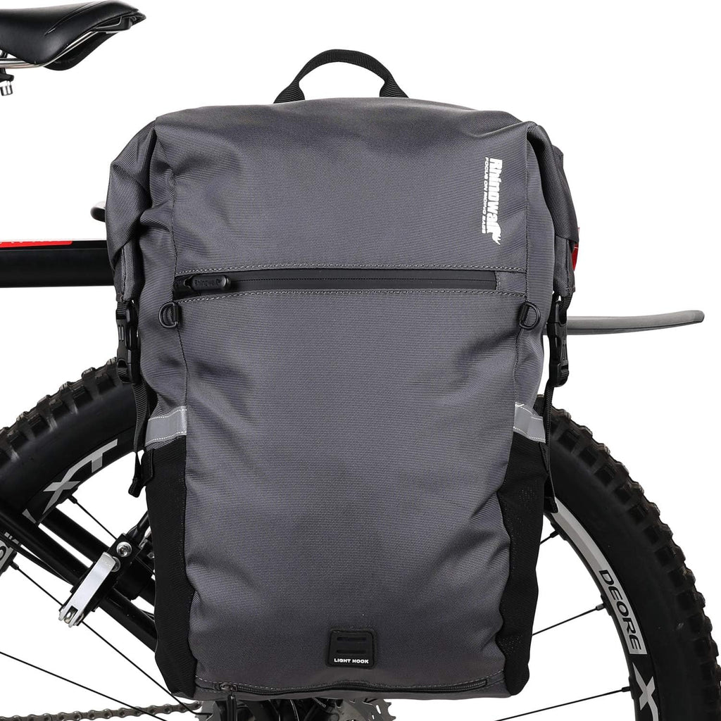 Rhinowalk Bike Pannier Bag Bicycle Bag Convertible Pannier Backpack Shoulder Bag Laptop Pannier Travel Bag Professional Cycling Accessories-Black