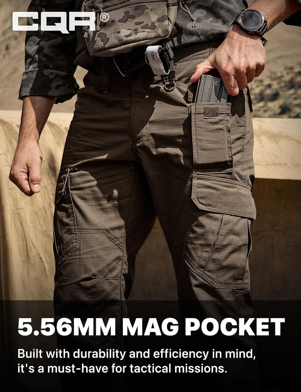 CQR Men's Tactical Pants, Water Resistant Ripstop Cargo Pants, Lightweight EDC Work Hiking Pants, Outdoor Apparel