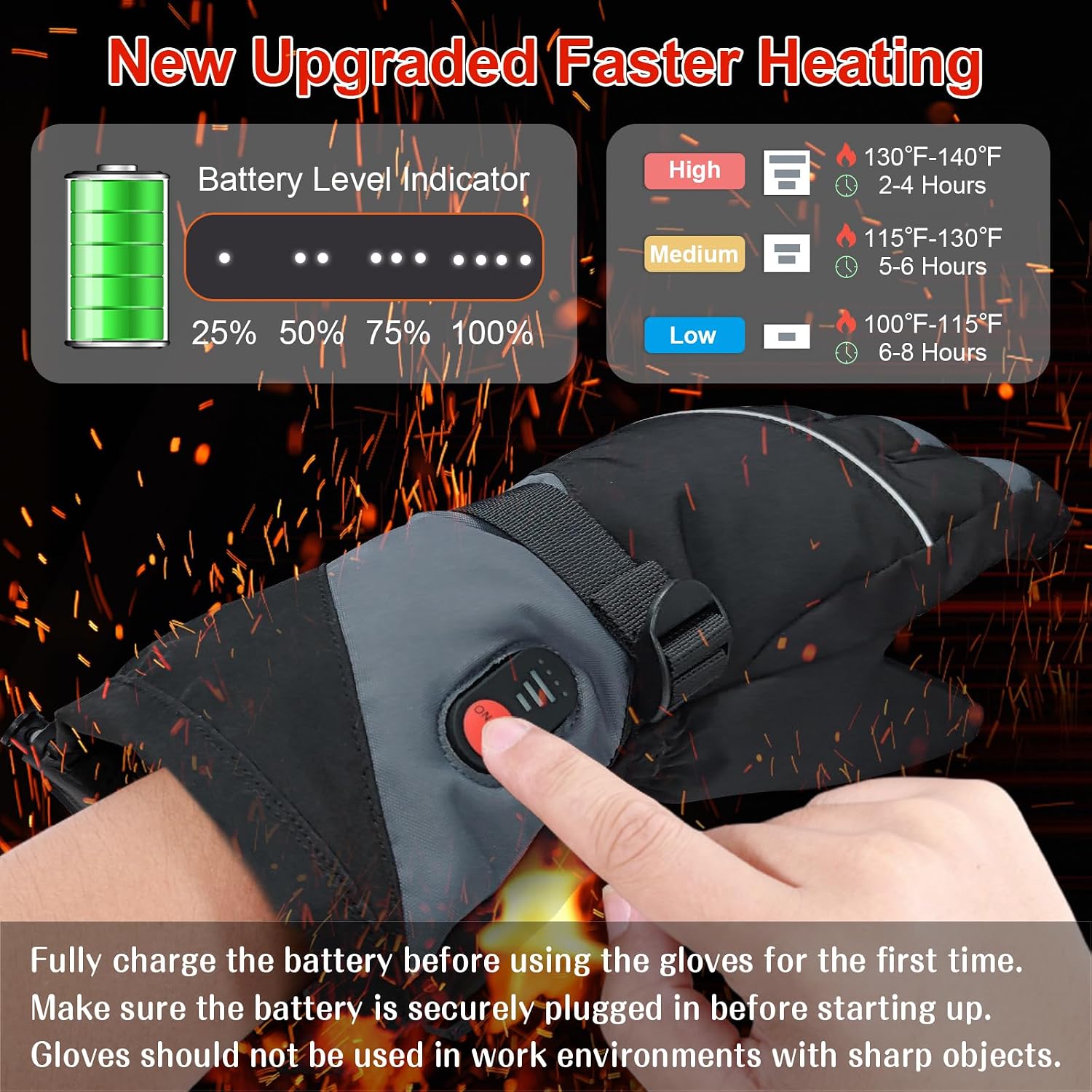 Rechargeable Heated Gloves for Men Women Hand Warmers Winter Ski Gloves