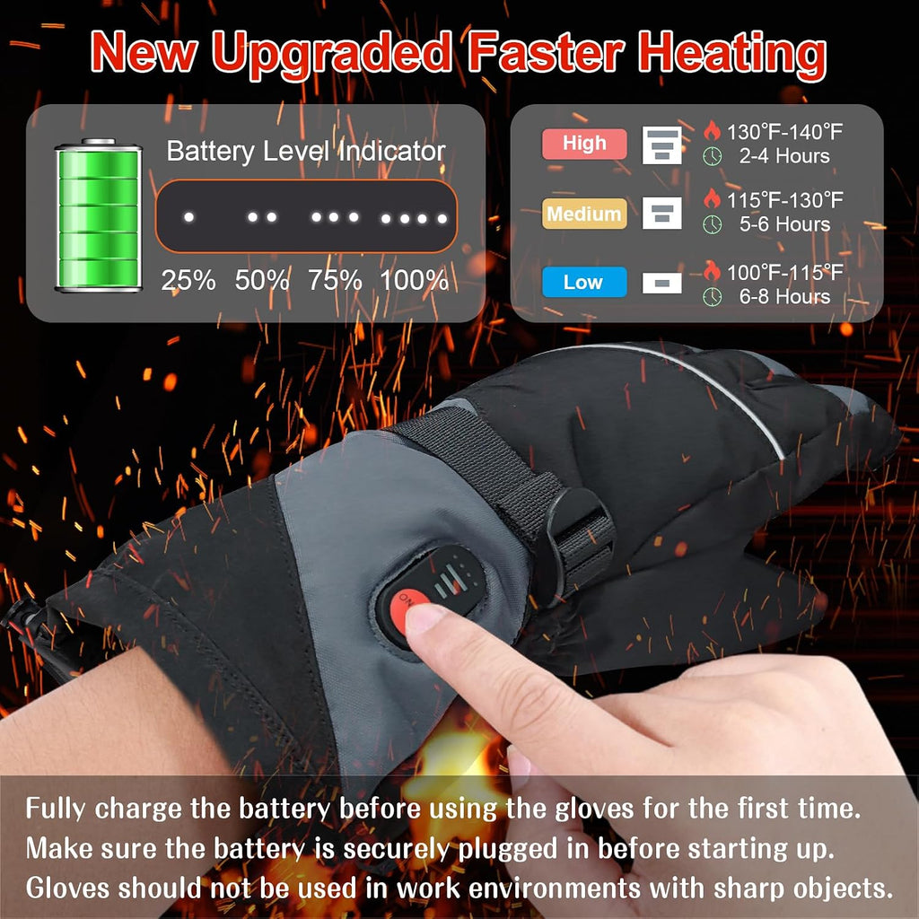Rechargeable Heated Gloves for Men Women Hand Warmers Winter Ski Gloves