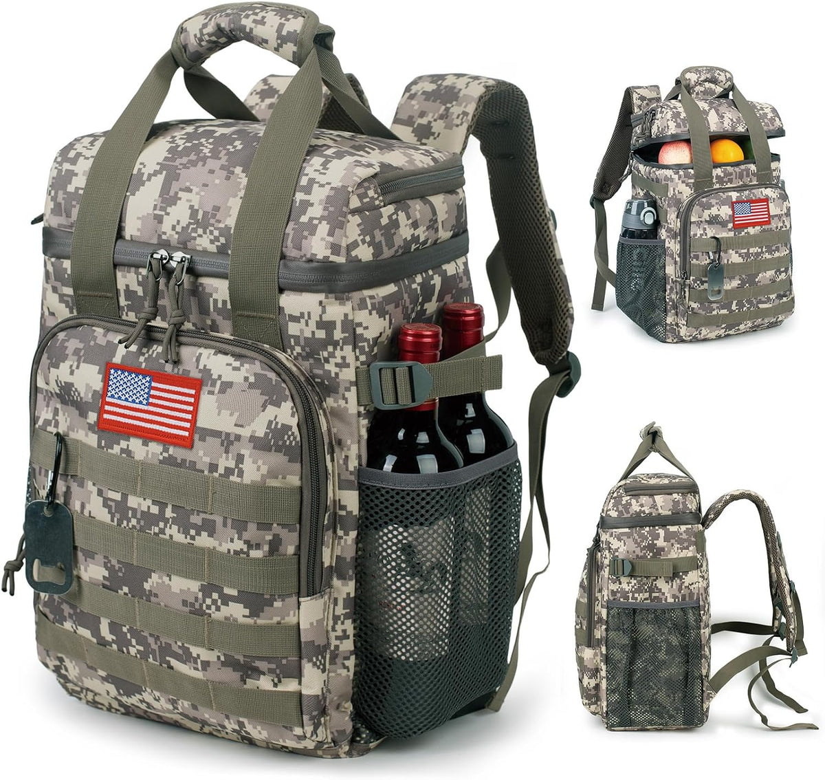 Tactical Backpack Cooler,25L Lunch Ice Chest with Handle for Men Adult Work