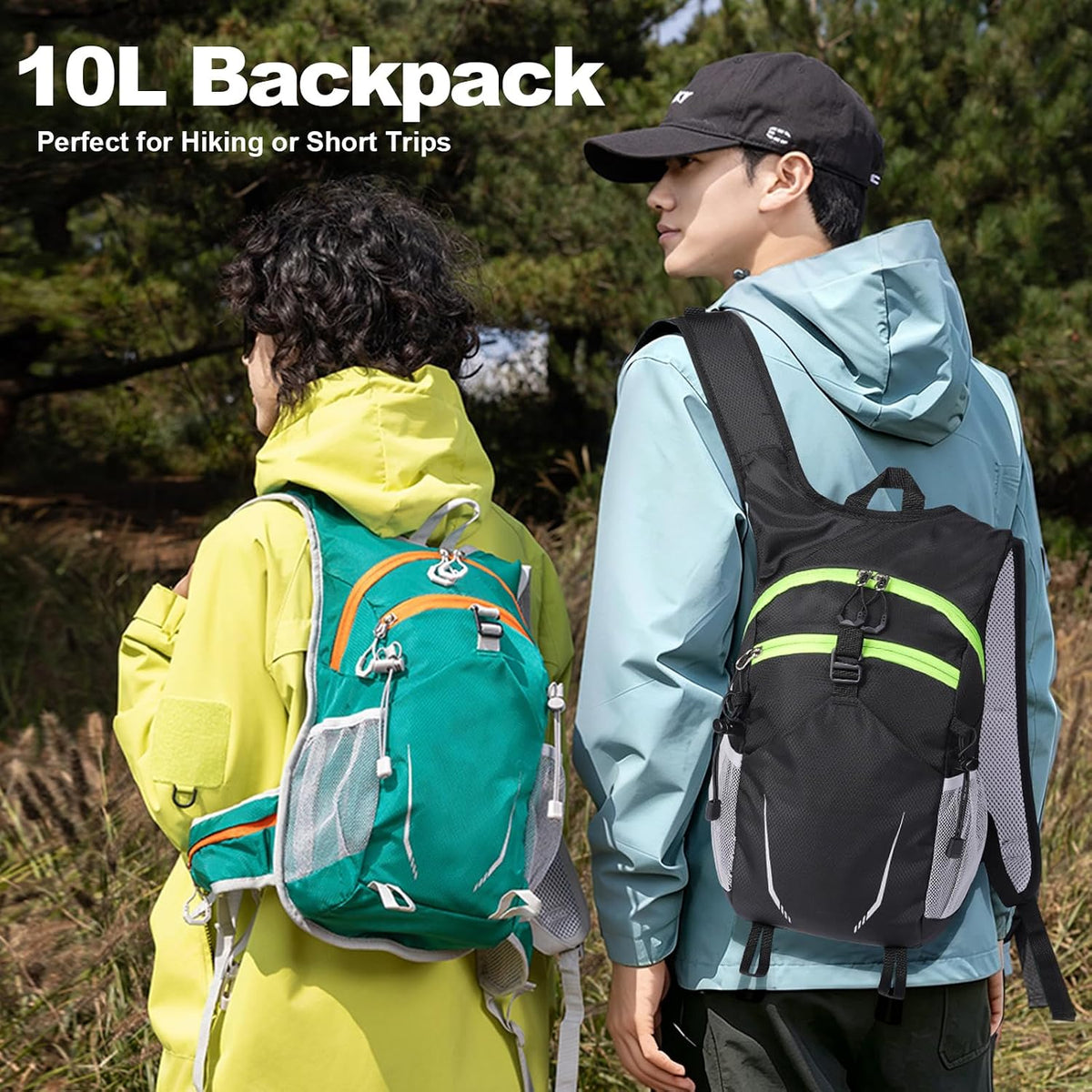10L Small Hiking Backpack for Men Women, Lightweight Hiking Daypack