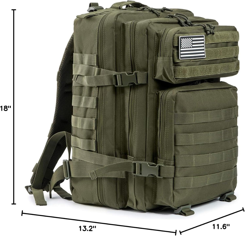 QT&QY 45L Military Tactical Backpacks Molle Army Assault Pack 3 Day Bug Out Bag Hiking Treeking Rucksack…