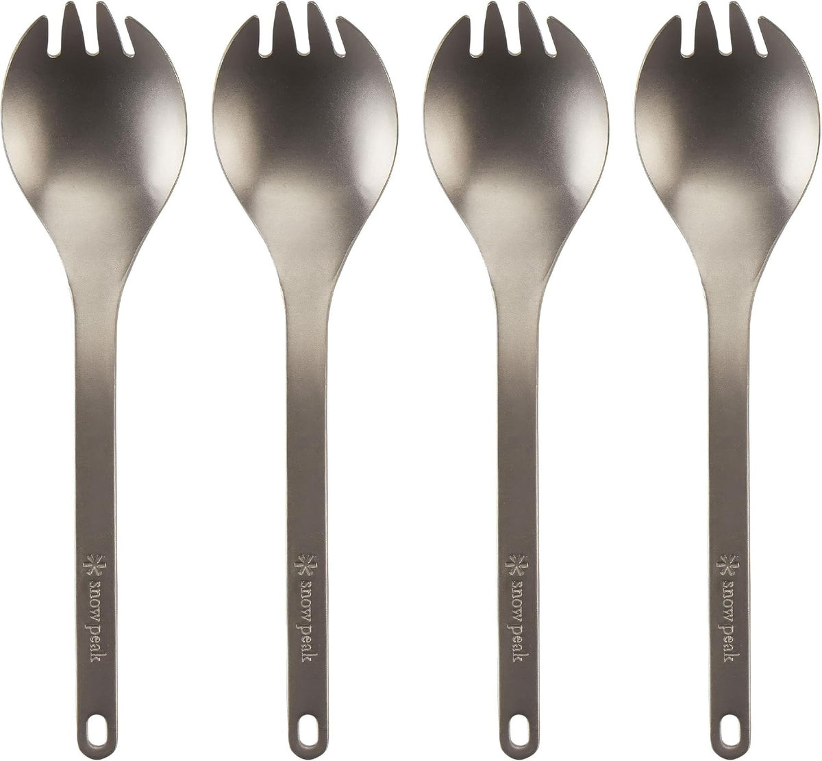 Snow Peak Titanium Spork for Outdoor Use, Portable and Durable, 4 Pack