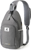 SKYSPER Sling Bag RFID Crossbody Sling Backpack Cross Body Shoulder Bag Travel Hiking Daypack for Women Men(Darkgrey)