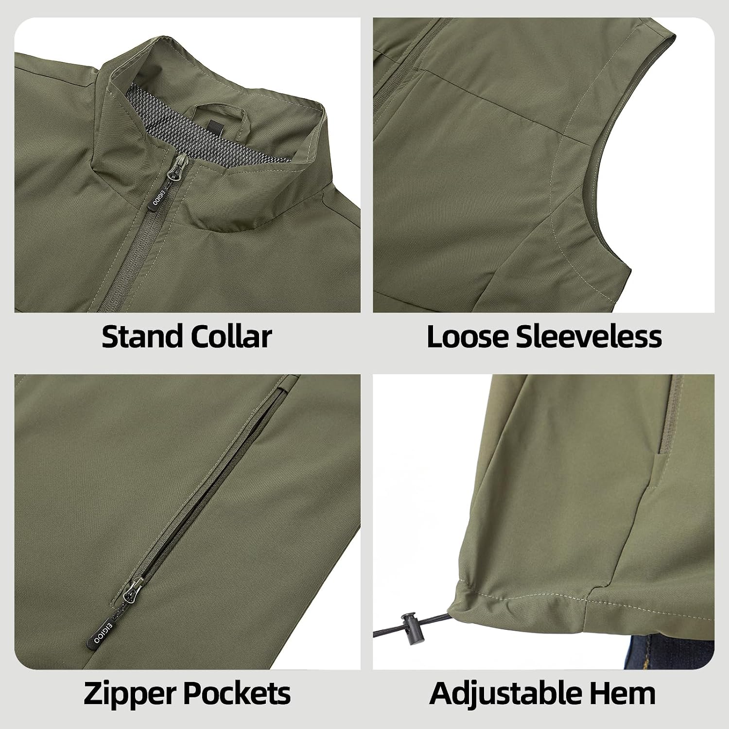 Men's Lightweight Outerwear Vest Softshell Sleeveless Jacket