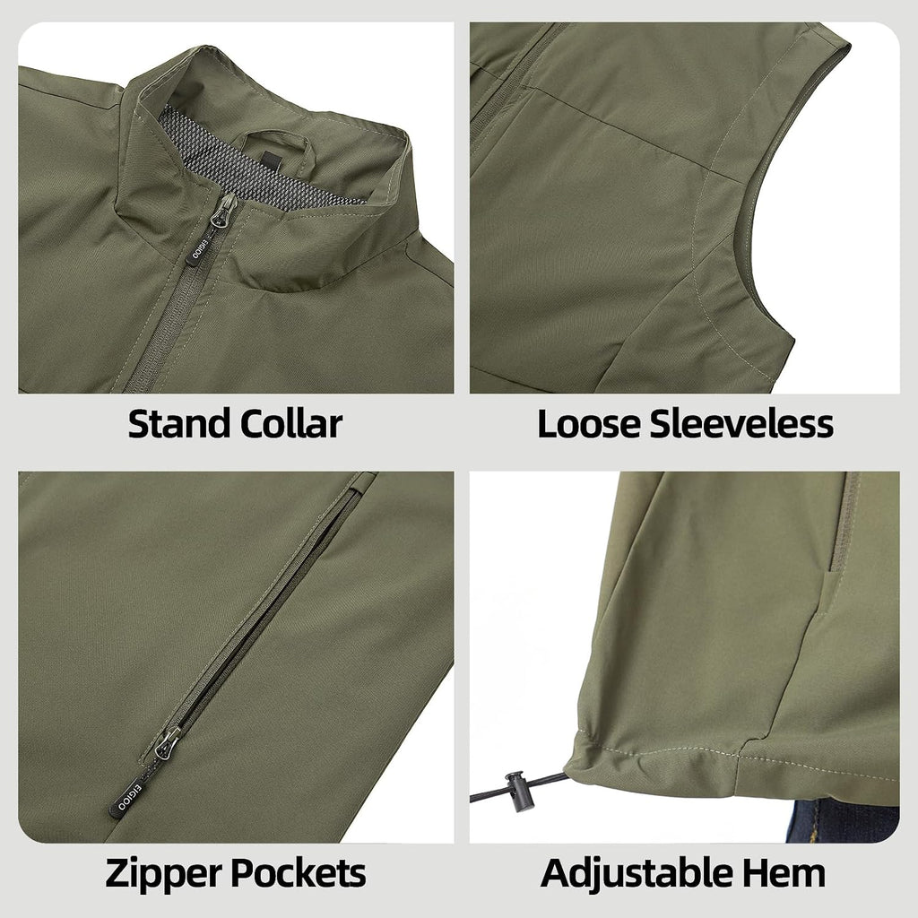 Men's Lightweight Outerwear Vest Softshell Sleeveless Jacket