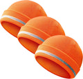 Reflective Knit Hat Safety Beanies Adult High Visibility Beanie Neon Winter Knit Caps with Reflective Stripe