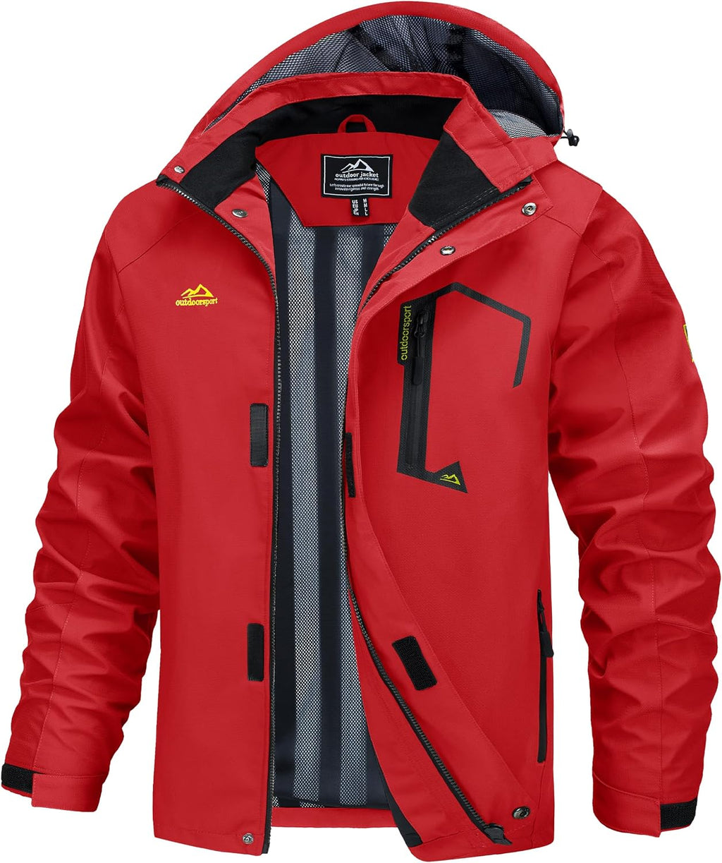 MAGCOMSEN Men's Lightweight Windbreaker Rain Jacket Raincoat with Detachable Hood for Hiking Fishing Activewear