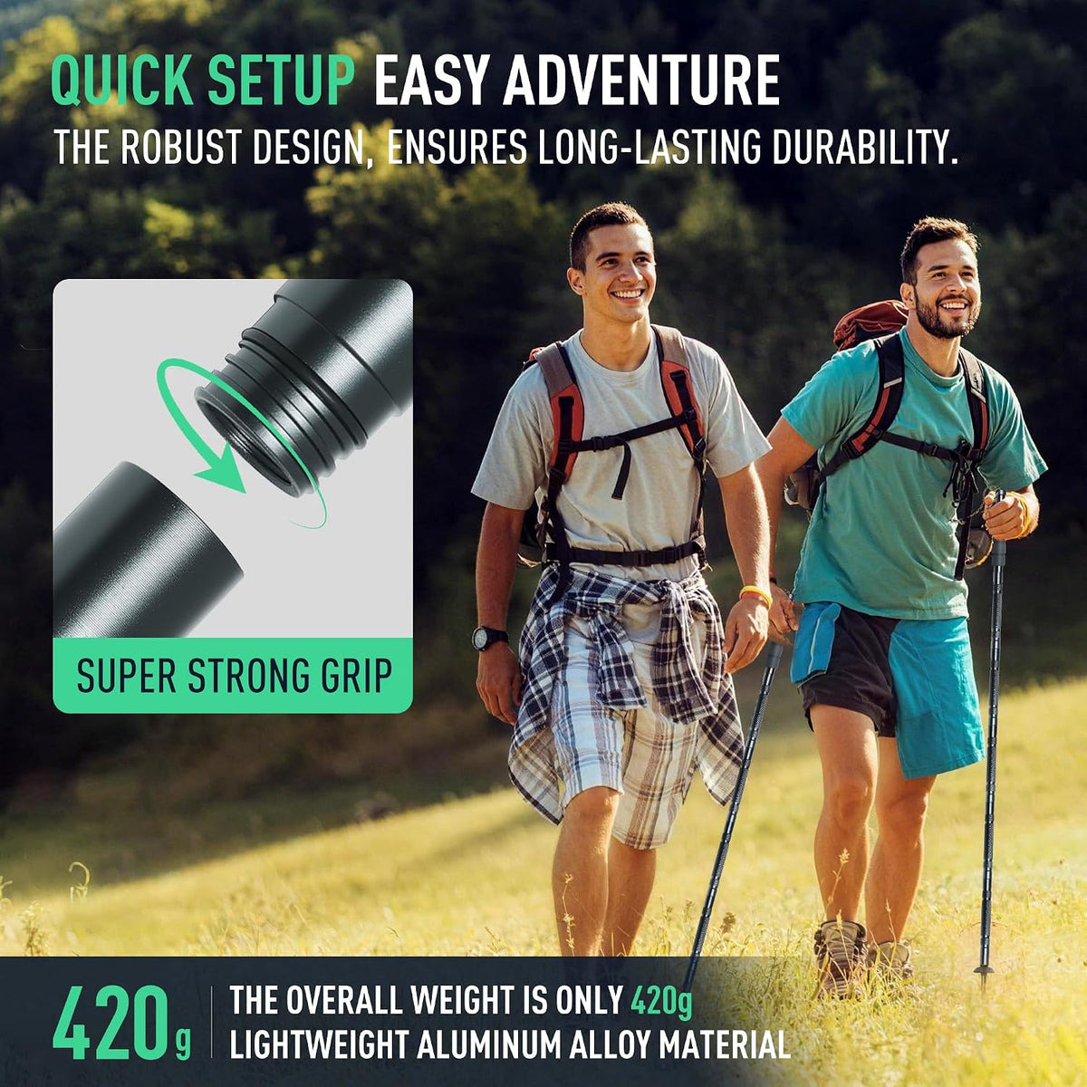 Tactical Hiking Stick Trekking Pole Multifunctional Aluminum