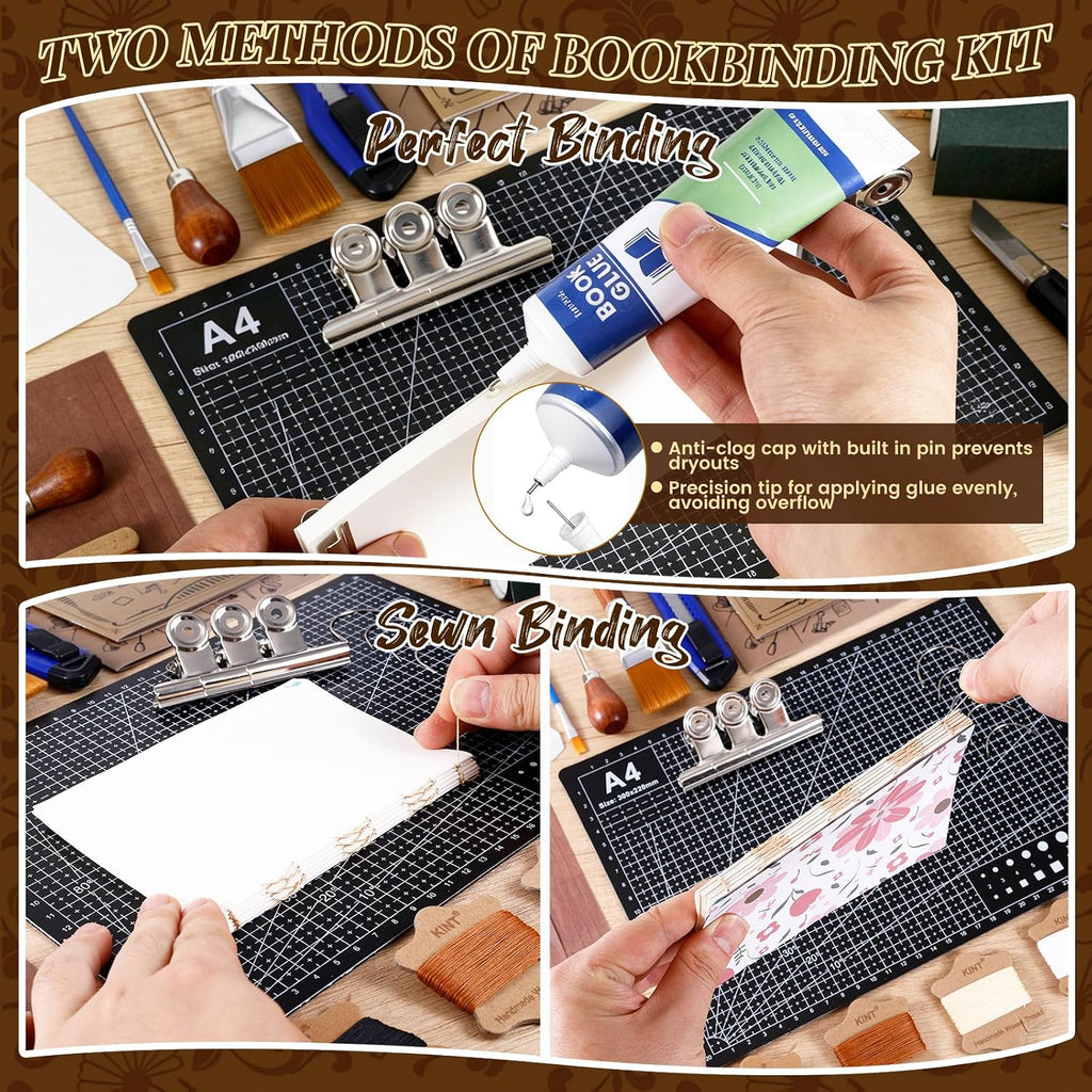 FOGWOWO 208 Pcs Book Binding Kits,Book Making Kit with Video Tutorials