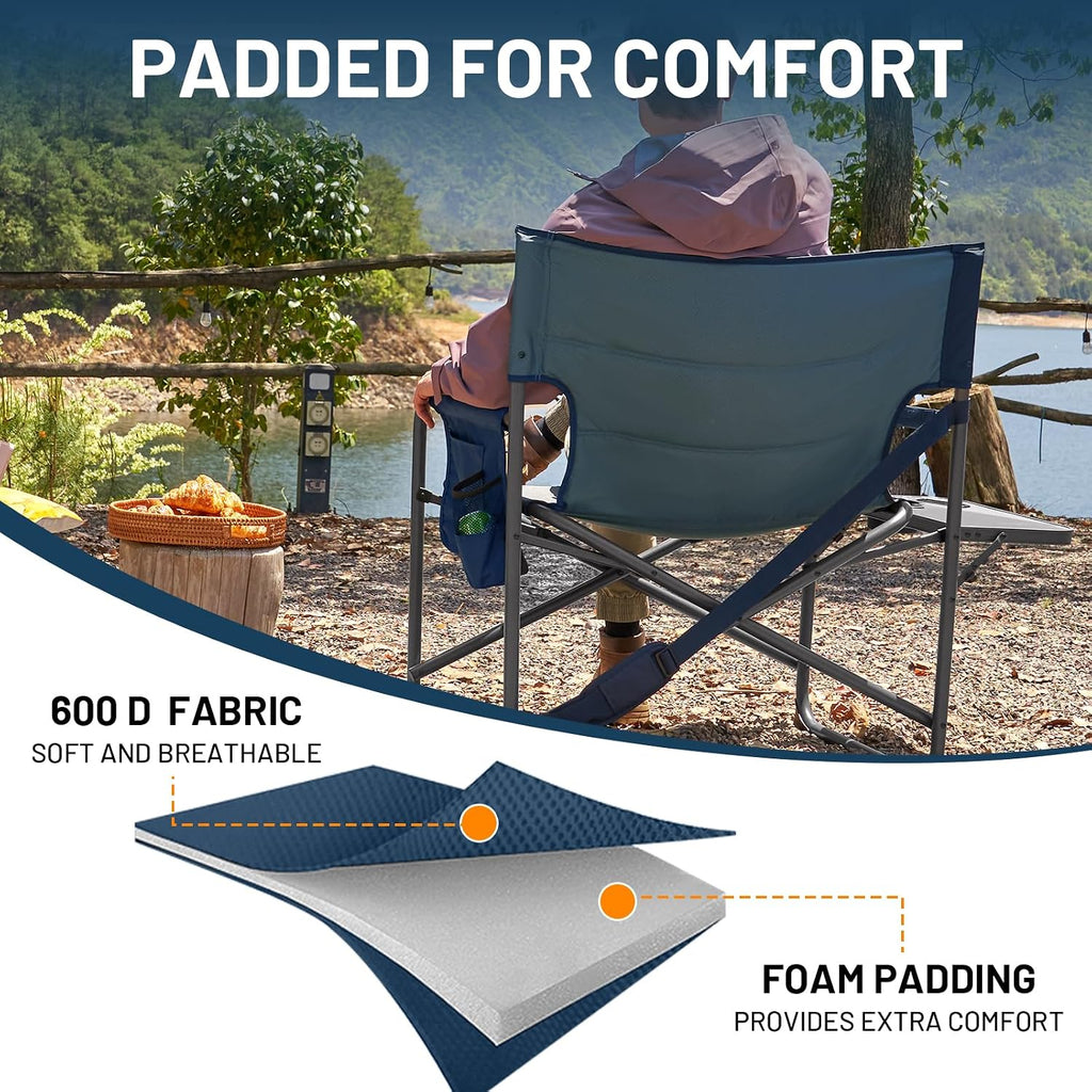 TIMBER RIDGE Extra Wide Directors Chair Heavy Duty Folding Camping Chairs