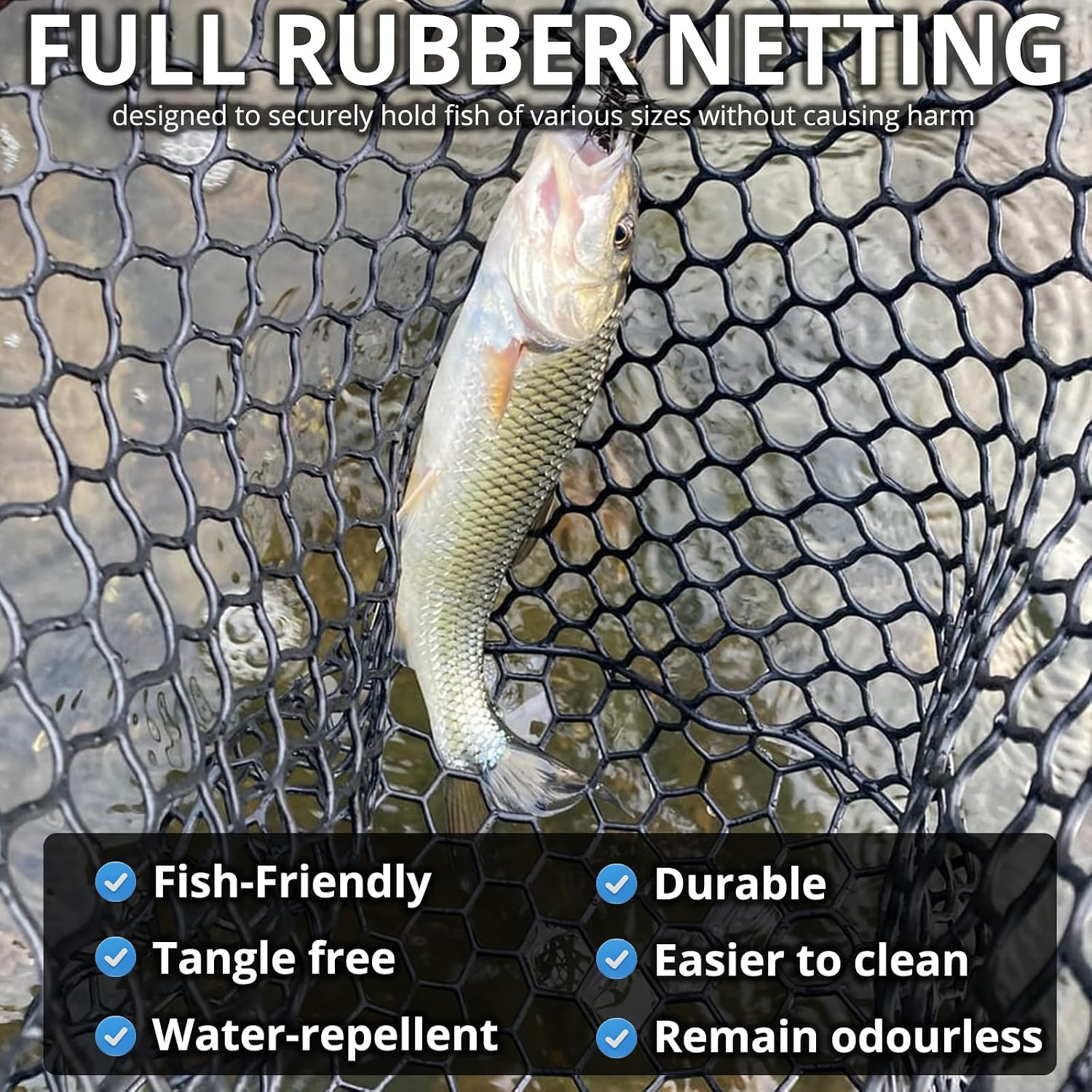 High Strength Large Landing Net, Fishing Net with Long Telescoping Handle