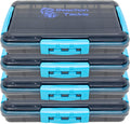 Reaction Tackle Premium Tackle Trays, Water Resistant Fishing Tackle Box Organizers with Triple Clip Closure, Removable Dividers and Clear View Design - 3600 (4-Pack)