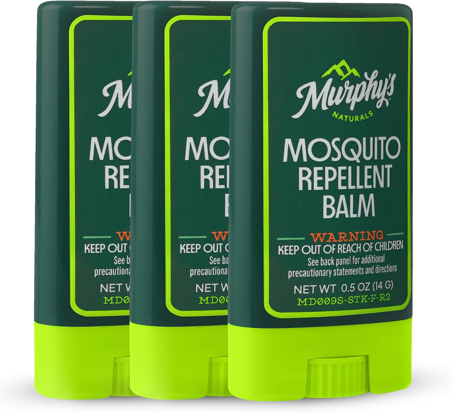 Murphy's Naturals Mosquito Repellent Balm, Plant-Based, 0.5 oz (Pack of 3) | Formulated with cedarwood, lemongrass & rosemary oils; DEET-free*, repels mosquitoes up to 2 hrs & ticks 1 hr; travel-size