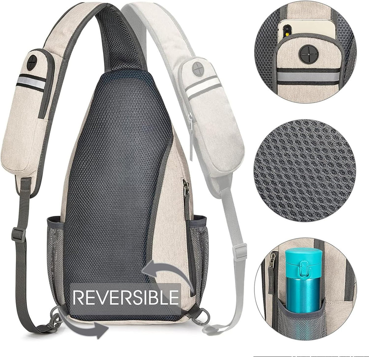 G4Free Sling Bag for Men Women, RFID Blocking Crossbody Bag, Daily, Travel
