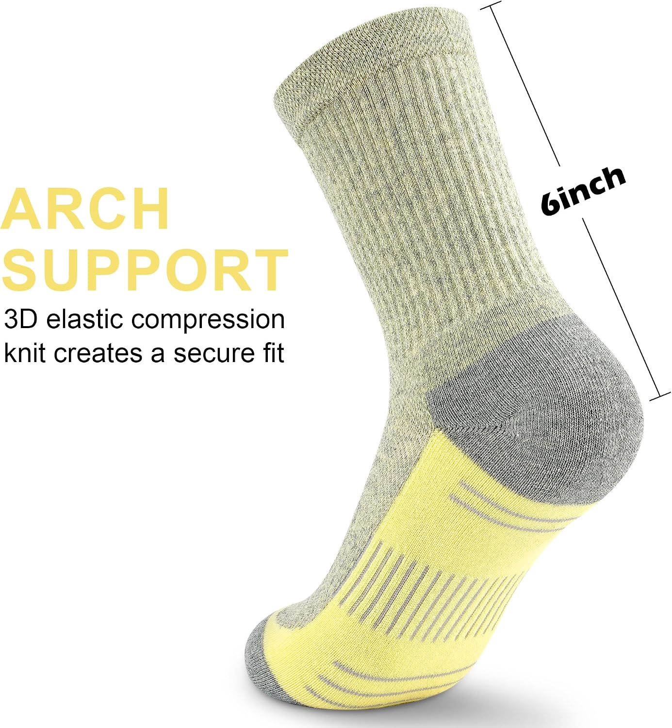 cuangya Women Crew Socks Athletic Cushioned Running Hiking 3-5 Pairs