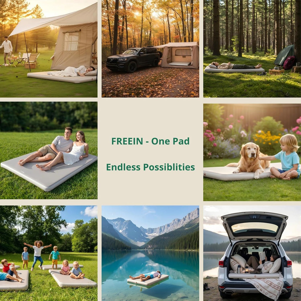 Freein Camping Sleeping Pad Drop Stitch, Double 76" x 51"x4"