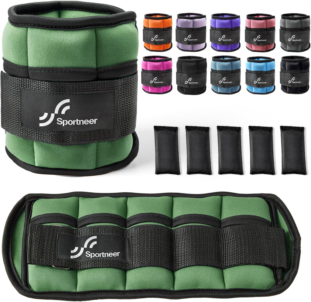 Sportneer Adjustable Ankle Weights, 2-10 lb per Pair, Removable Weights