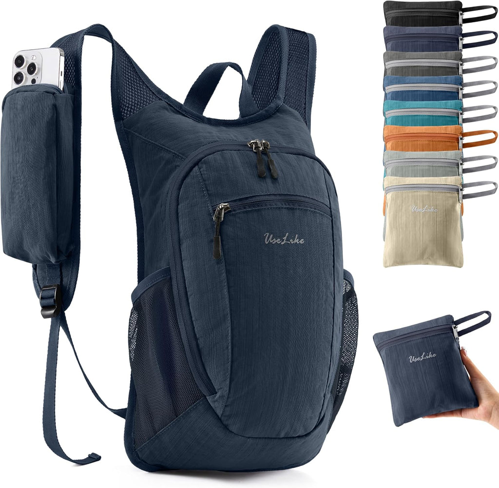 Uselike 10L Small Hiking Backpack Travel Daypack Lightweight Packable Back Pack for Women Men(Teal Blue)