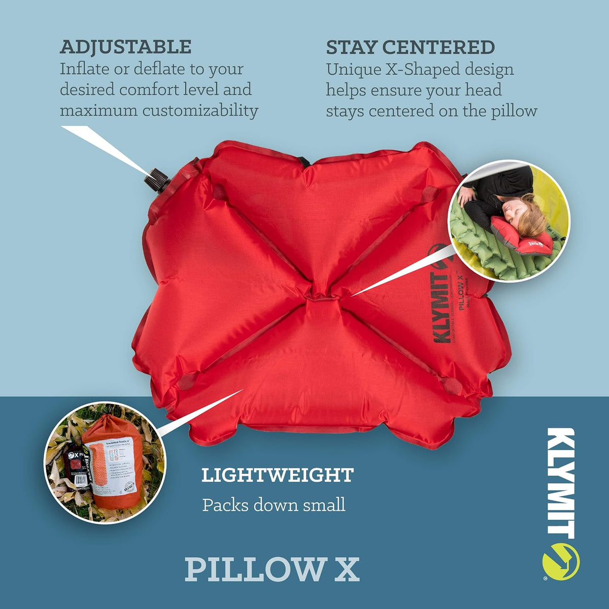 Klymit Pillow X Inflatable Camp & Travel Pillow