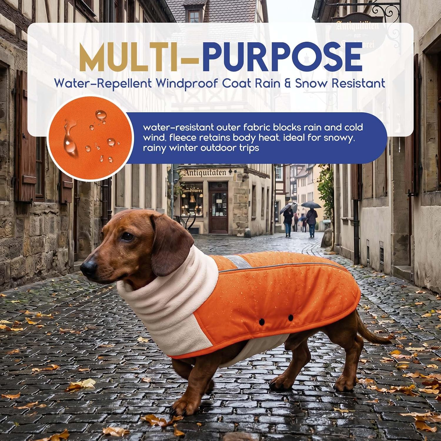 ASENKU Dog Coat Turtleneck Dog Winter Jacket for Small Medium Large Dogs