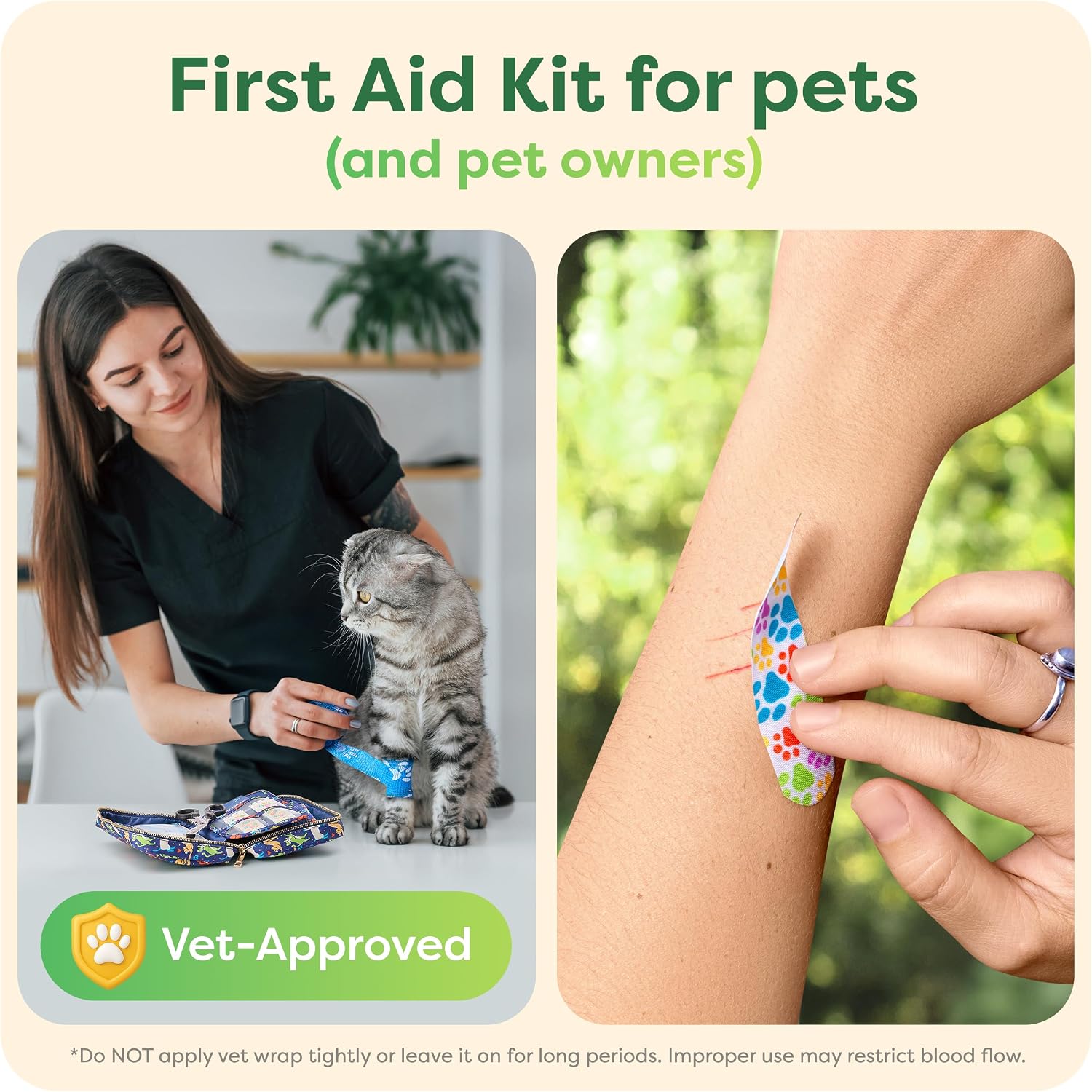 KeepGoing Pet First Aid Kit for Dogs & Cats, 99 Pc. Travel Emergency Kit