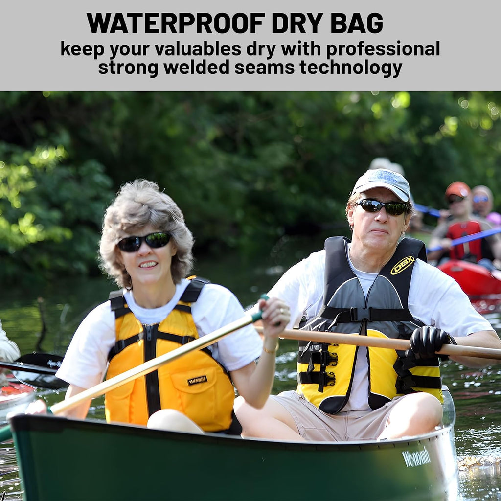 Waterproof Dry Bag,Roll Top Orange Small Waterproof Backpack 2L/5L/10L/20L/30L/40L Floating Lightweight Bags for Kayaking, Boating, Fishing, Swimming Camping with Waterproof Phone Case