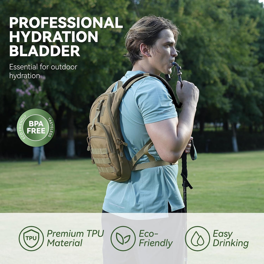 MARCHWAY 2L/2.5L/3L TPU Hydration Bladder, Ultra Durable Water Reservoir Bag with Insulated Tube for Hydration Pack for Cycling, Hiking, Running, Climbing, Biking