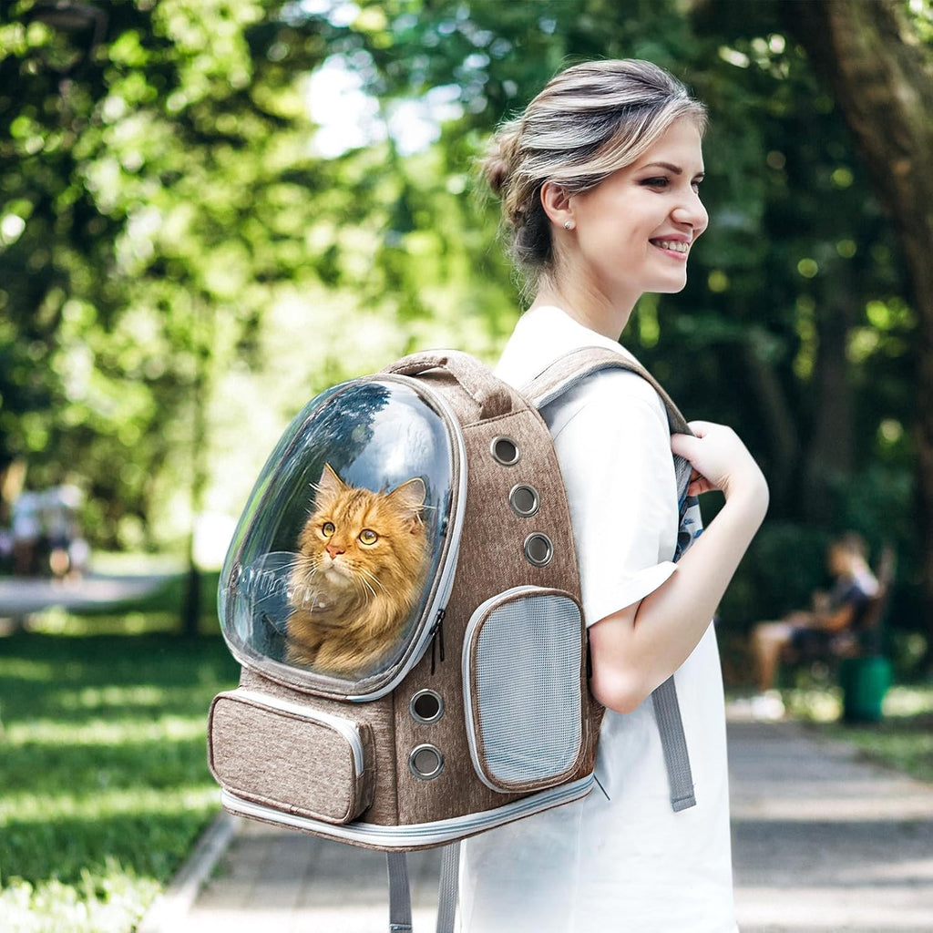 Cat Backpack Carrier Clear Bubble Window for Cats & Small Dogs up to 15 lb