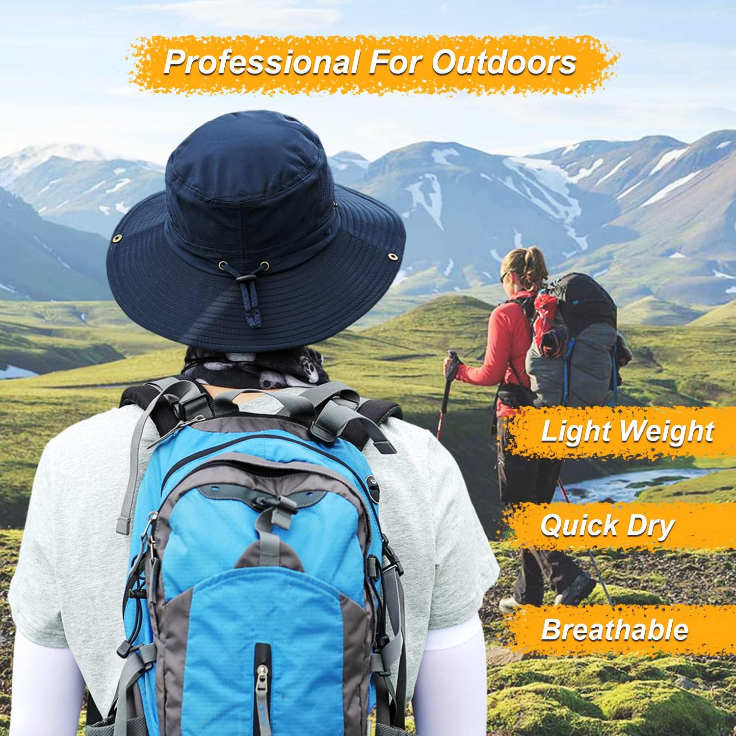 HUAMULAN Wide Brim Sun Hat for Women Men Summer UV Protection Bucket Hats