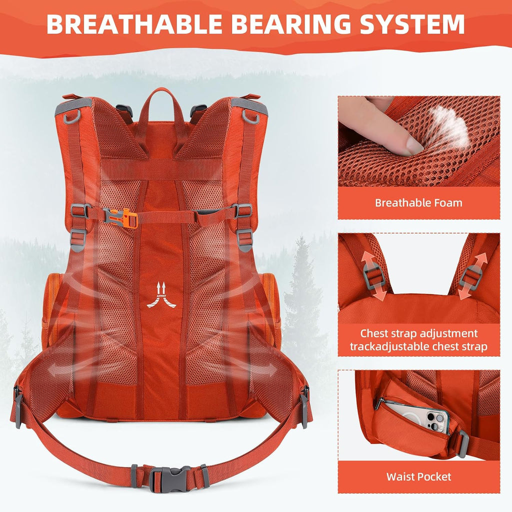 Maelstrom 40L Waterproof Hiking Backpack, Lightweight Travel Daypack | Rain Cover,Hydration-Ready, Tripod Straps, Load Compression, Survival Whistle, Perfect For Men, Women,Camping,Travel
