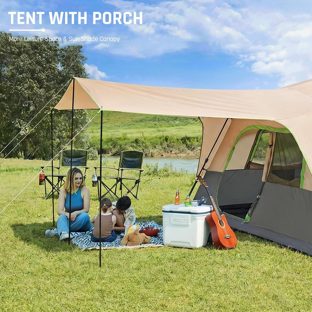 DMH OUTDOORS 8 Person Instant Tents for Camping with Porch Easy Setup 60s
