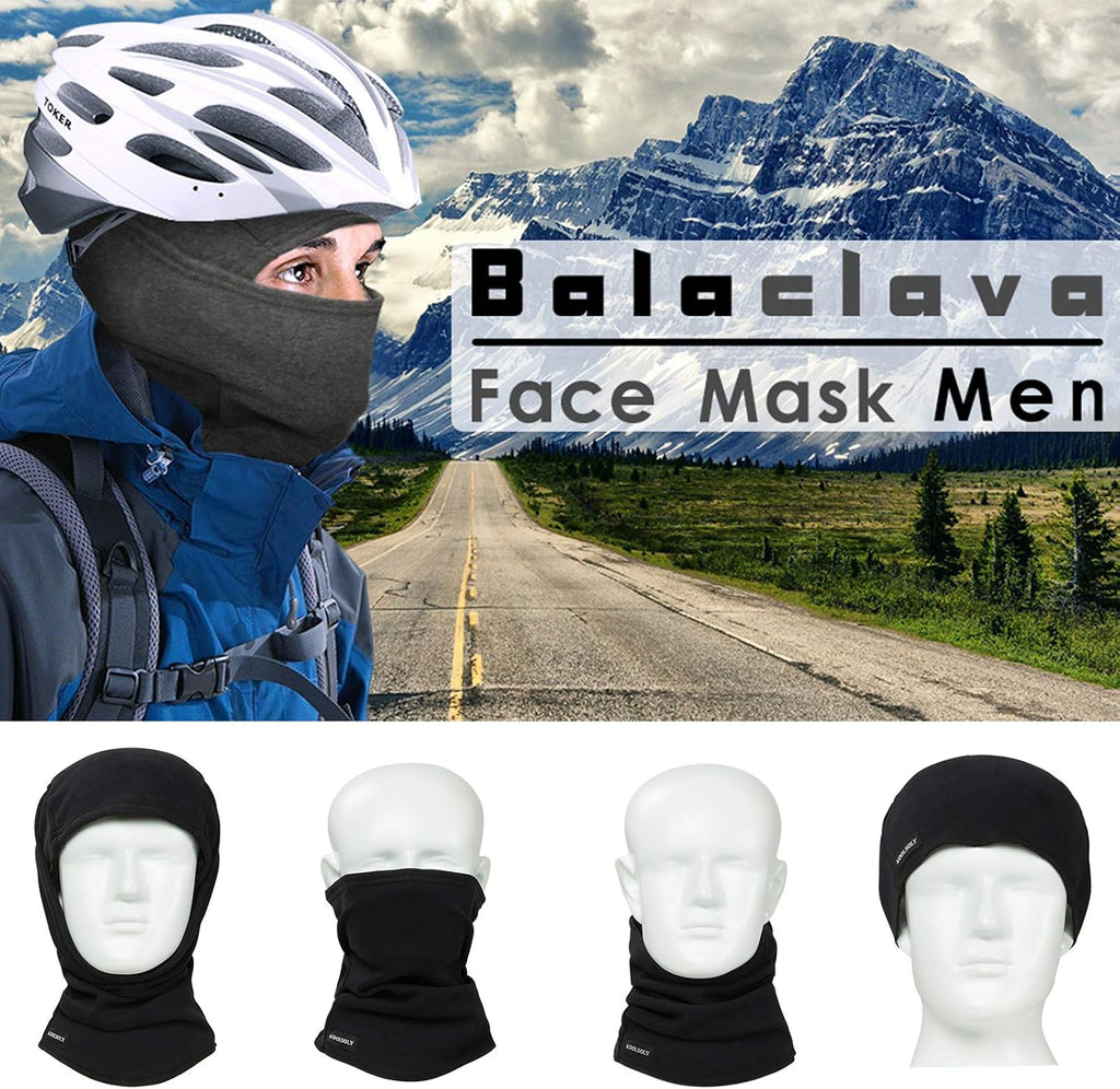 KOOLSOLY Ski Mask Balaclava Cold Weather Warm and Fleece Face Mask Neck Warmer Full Face Mask for Men&Women