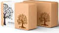 Cork Yoga Blocks 2 Pack Set, Natural High Density Non Slip Cork Yoga Bricks