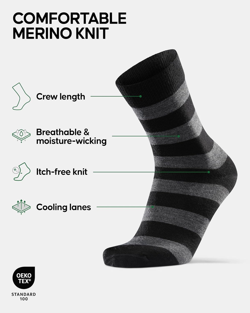 DANISH ENDURANCE Merino Wool Dress Socks, Lightweight & Thin, 3 & 5-Pack