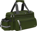 MOSISO Bike Rack Bag with Rain Cover, Bike Trunk Cooler Handag,Army Green | Insulated Bicycle Rear Seat Pouch with 2 Side Foldable Panniers, 8L Cycling Backseat Storage Cargo Saddle Shoulder Bag