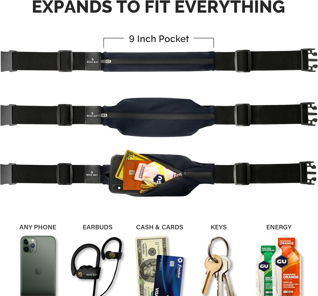 Reflective Night-Running Bel, Slim & Secure, Fits ALL Phones, Keys, Cards