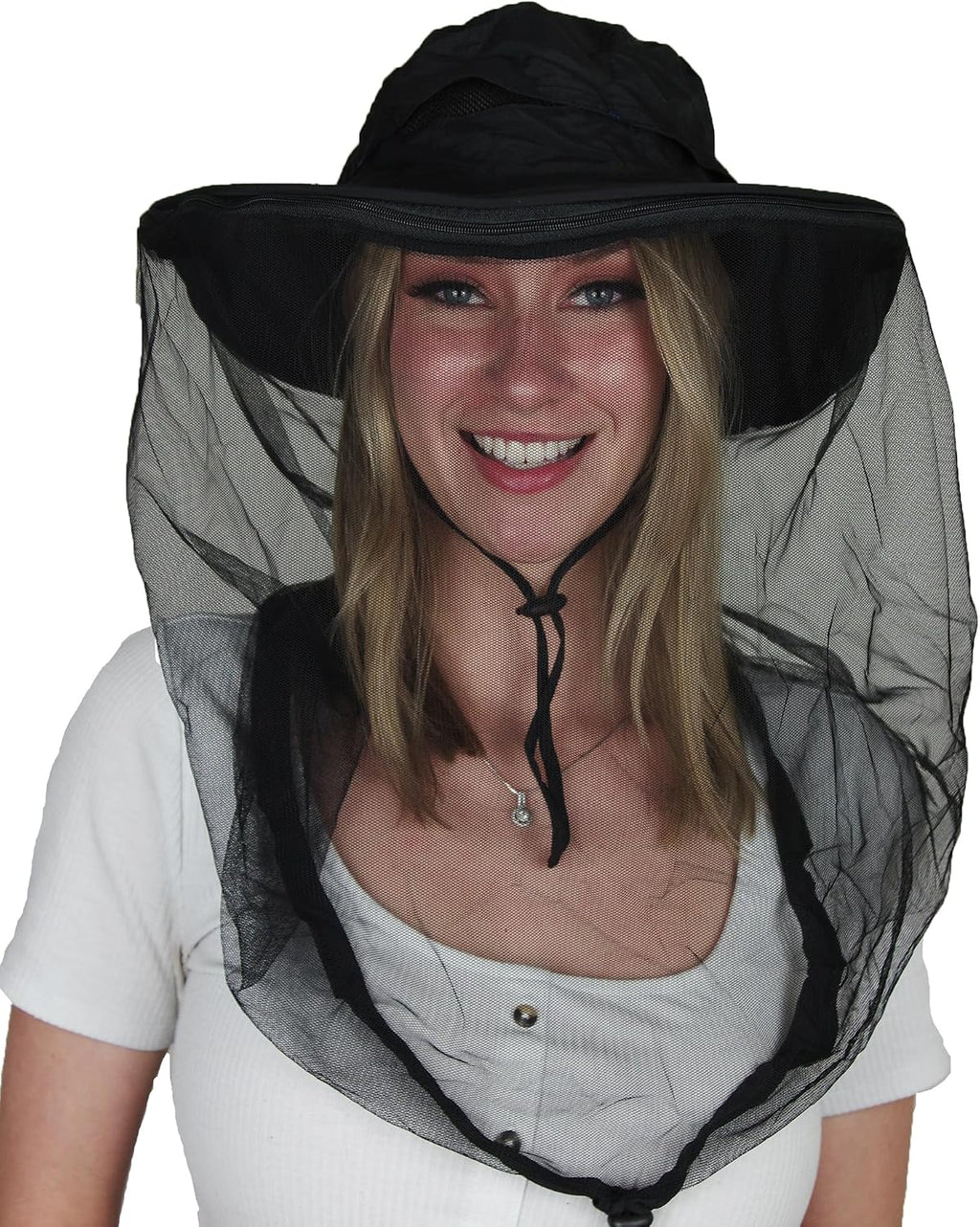 Mosquito Head Net Hat with Fine Mesh for Gardening, Fishing, Camping