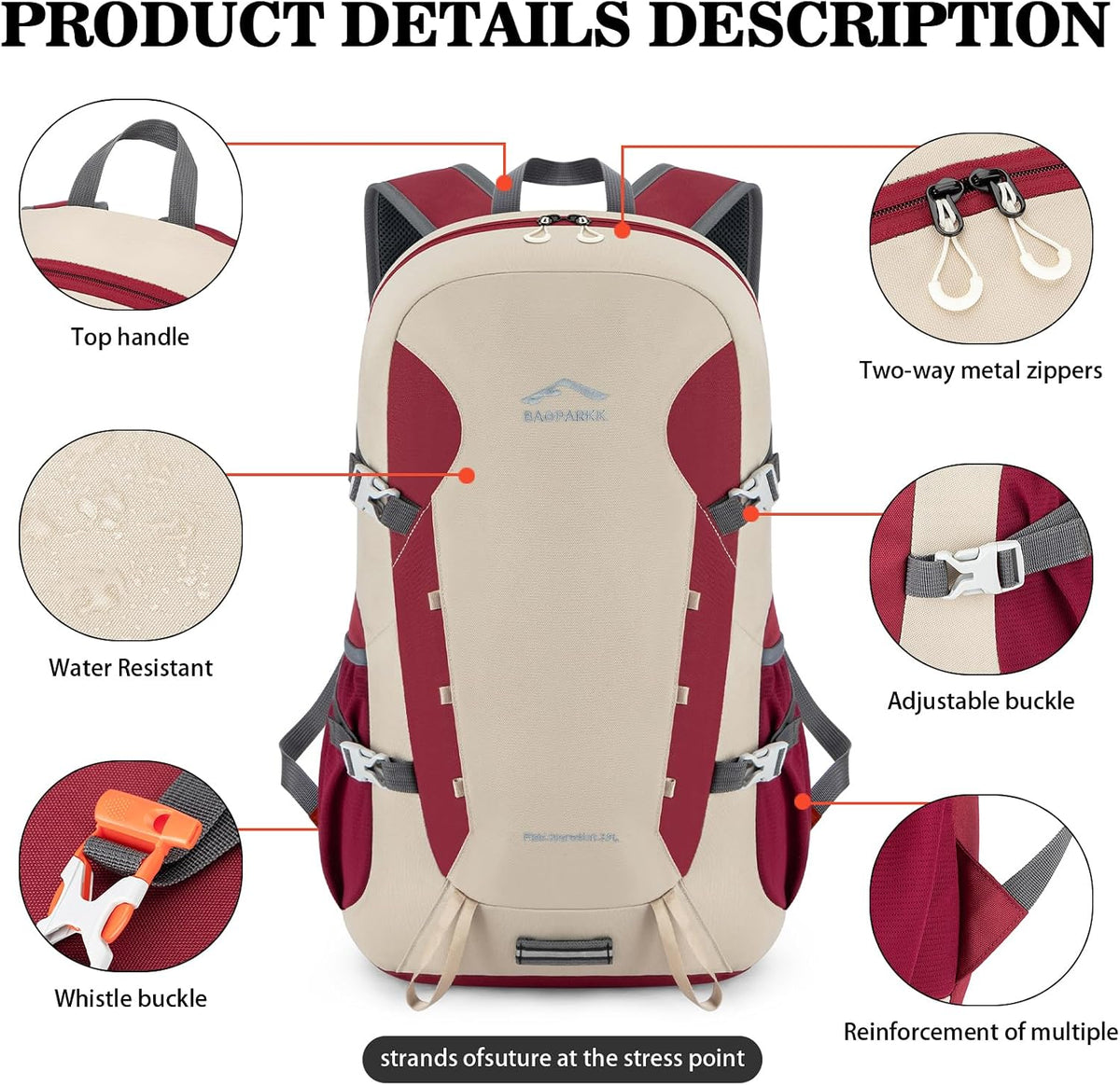BAGPARKK 35L Ultra Lightweight Foldable Packable Hiking Backpack