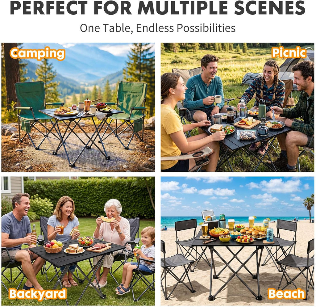 ShellKingdom Portable Camping Table for Picnic, Outdoor BBQ, Cooking, Beach